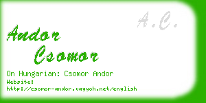 andor csomor business card